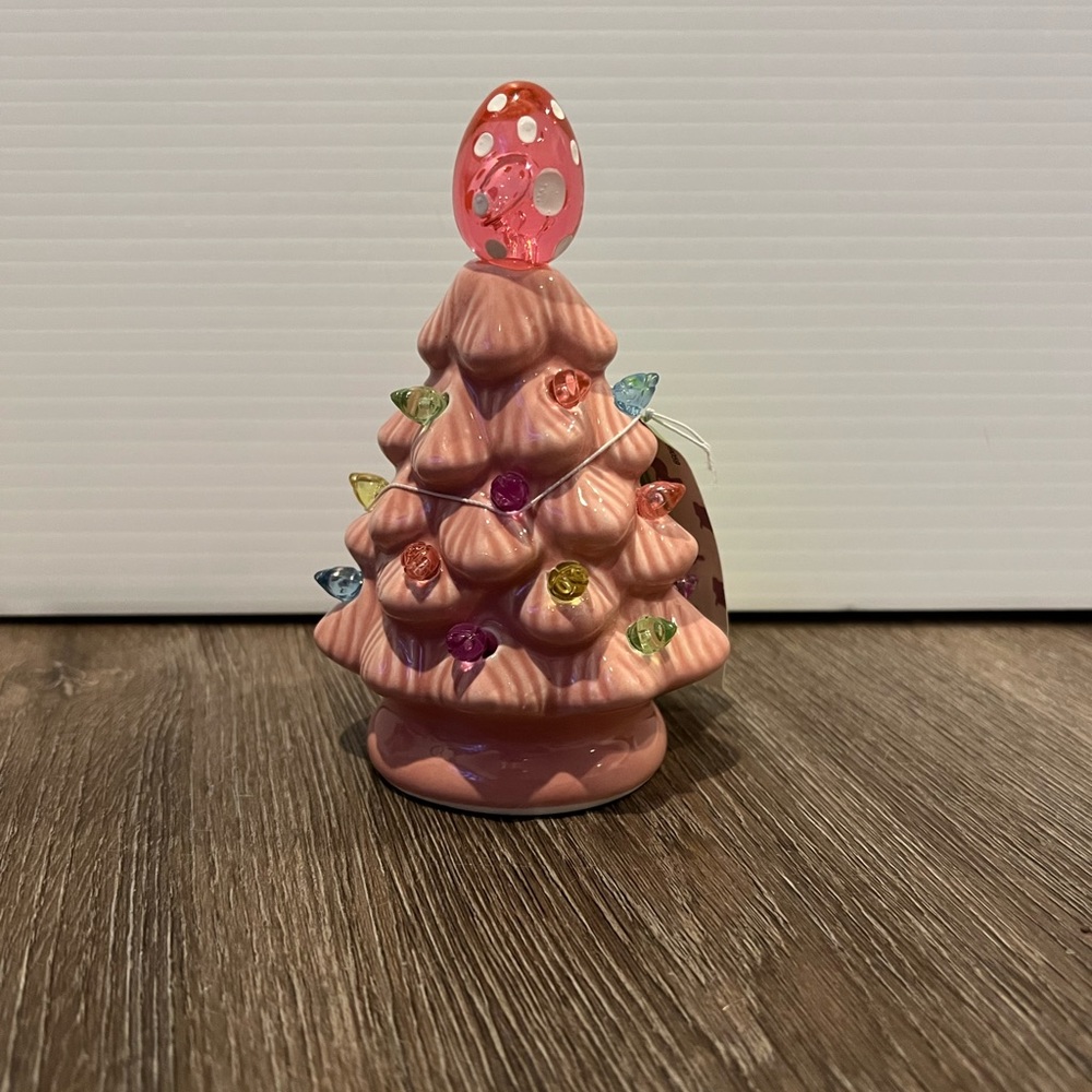 Retro Light-up Ceramic Easter Egg Trees- Pink- NWT